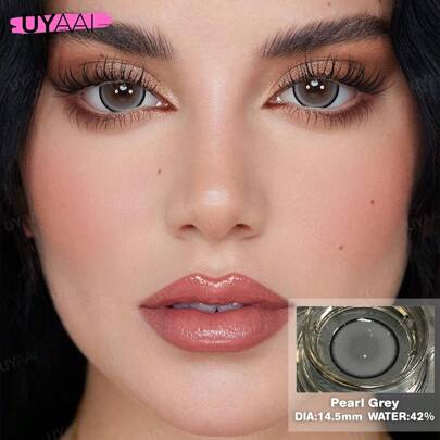 UYAAI 1 paire - Lentilles de contact colorées naturelles agrandissantes, grand diamètre, convient pour les rendez-vous, le port quotidien, les fêtes, les costumes d'Halloween, le cosplay