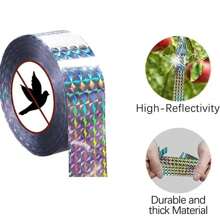 2 卷防鸟带，视觉和音频威慑反光带，用于吓跑鸟类，双面闪光胶带 - 如圖 - 查看 5