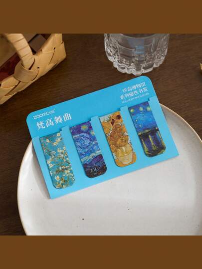 1pc Landscape Painting Magnetic Minimalist Artistic Bookmarks Back To School