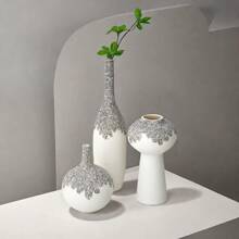 北欧现代简约创意陶瓷白色花瓶，客厅电视柜、办公桌、餐桌、艺术品家居装饰