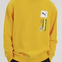 Puma 印花簡約休閒圓領套頭衫衛衣 - 黃色 - 查看 3