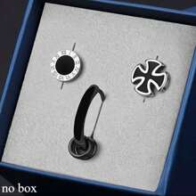 1 对钛钢耳钉套装，时尚不褪色耳环，简约风格，男女通用 - 彩色 - 查看 6