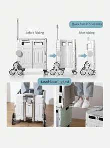 1 pieza Carrito de compras plegable, carrito de supermercado, carrito de mano pequeño para exteriores, carrito multiusos para el hogar, carrito de compras portátil - Multicolor - Ver 9
