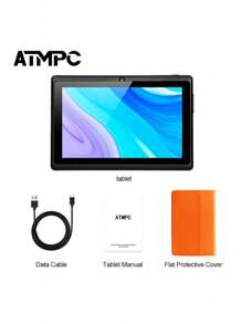 ATMPC 7 Inch Tablet, Android 11, 3GB RAM + 32GB ROM Tablet PC, Quad Core Processor, HD IPS Display, Dual Camera, WIFI, 128GB Expandable - 橘色 - 查看 7
