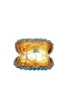 Luxury Turquoise Stone Crystal Evening Clutch Bags,Rhinestone Elegant Clutch Purses For Bride Wedding,Turquoise Synthetic Agate Stone Handbags For Formal Party&Prom Events,Best Gifts For Her With Box - 綠色 - 查看 11