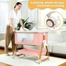 Portable Baby Bassinet – 3-In-1 Bedside Sleeper With Mosquito Net & Adjustable Height