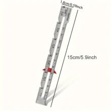 1pc Handmade Patchwork Ruler, Aluminum Sewing Gauge DIY Ruler, Thick Design Locating Button Spacing Parallel Line - Multicolor - View 3