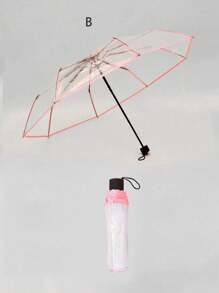 1把8根加厚PVC透明折叠伞，户外拍摄旅行三折伞，适用于学校、办公室、家庭、旅行、返校用品、春夏精选、伴娘礼物、房间、卧室装饰、海滩、旅行、男女通用、度假必备、户外、花园、旅行必备、便携必备、海滩必备、毕业季、毕业典礼、毕业礼物、毕业赠礼、毕业礼物、毕业派对、户外必备、旅行便携、徒步旅行必备、露营必备、便携工具、夏季必备、夏季便携 - 彩色 - 查看 10