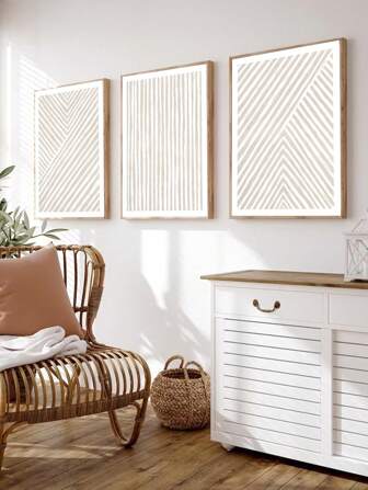 3 Piezas de pósteres de lienzo sin marco, arte moderno, líneas abstractas, apropiado para la estética pública, pósteres de pintura al óleo de arte bohemio, decoración para dormitorio, sala de estar, comedor, cocina, sala de estudio, pasillo, dormitorio, regalo ideal para amigos, pintura mural, artes murales, decoración del hogar, decoración de la habitación, pintura de lienzo, pósteres