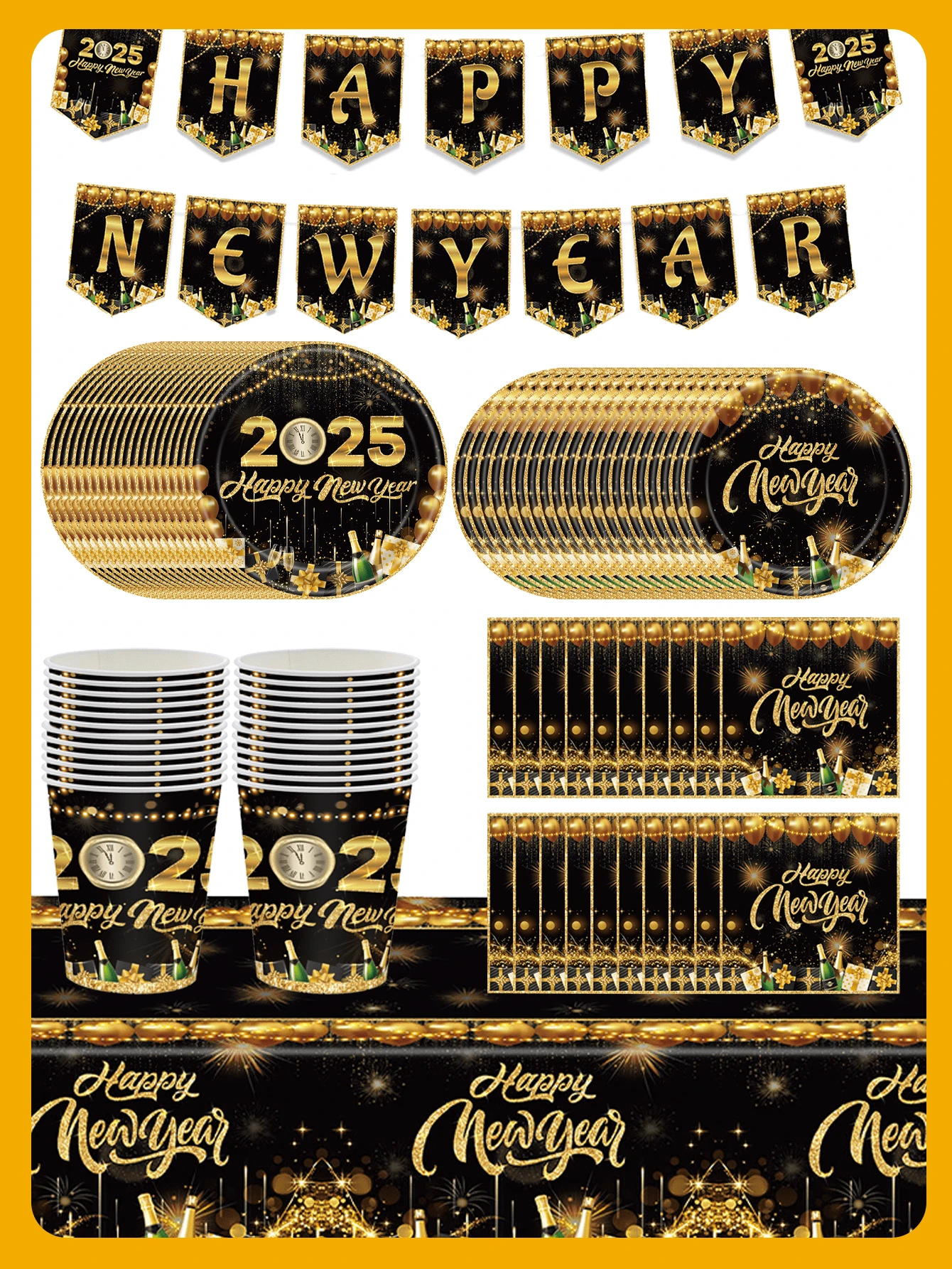 THE POWERPUFF GIRLS 2025 New Year's Eve Theme Birthday Party Set Black