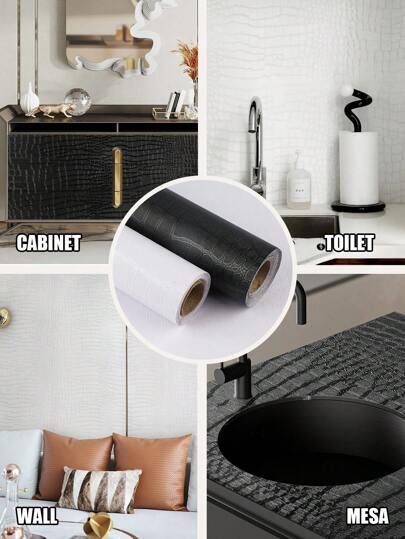 1roll Crocodile Wallpaper Lavish Zwart Matte Textured Self Removable Home ation Renovation Paste The Wand Product view 6