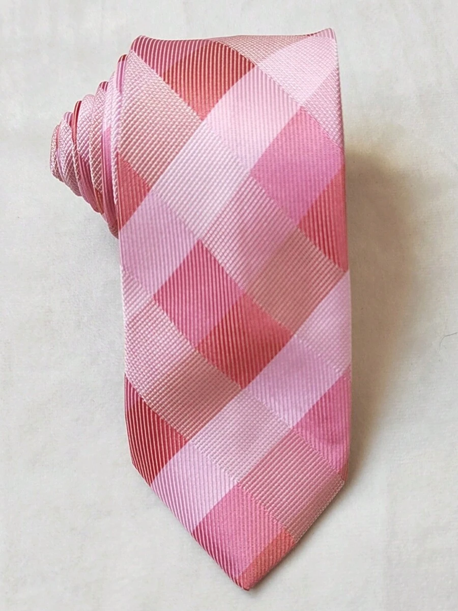 Men's Casual Tie With Colorful Plaid Print (5.5cm) - Màu Hồng baby - Xem 1