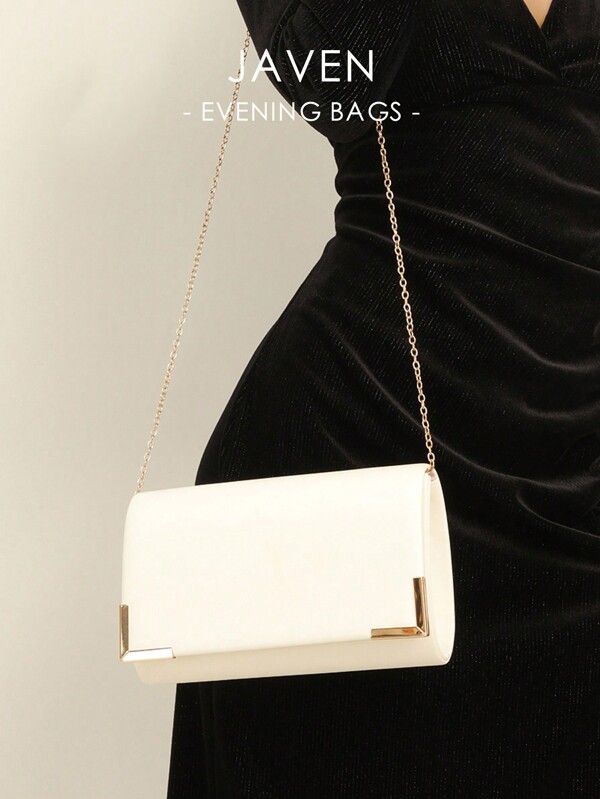 1 bolso de mano con cadena de cierre magnético de Pu de Color sólido para uso diario, fecha y fiesta