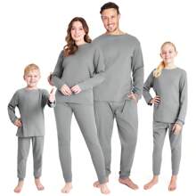 City Comfort Family Matching Christmas Pyjama 2 Piece Cosy Loungewear Set Couples Xmas PJ Festive Gift - Grey - View 1