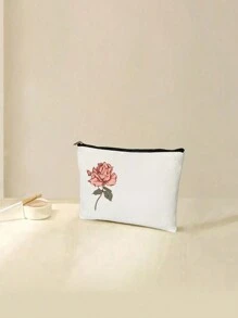 New Makeup Bag With Customized Text For Flower Images, Customizable According To Your Unique Design. The Lightweight And Waterproof Canvas Zipper Makeup Bag Is Also Perfect For Coin Wallets, Pencil Cases, Shopping, Dating, Vacations, Travel, Festivals, Parties, Or As Gifts. The Bathroom Makeup Bag Is Portable And Multifunctional For Female Students In University Dormitories, Beaches, And Summer
