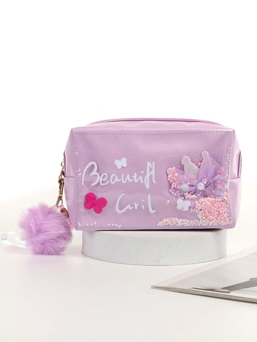 Multineos Comercial Bolsa Estojo Cosmética Com Design De Gato Fofo Com Pompom