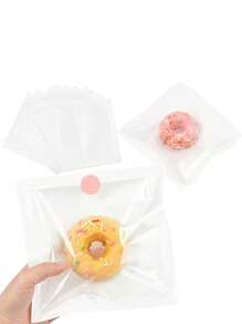 12/15/18/20件带窗口面包袋甜点袋，防油热封牛皮纸，适用于甜甜圈、烘焙小吃、三明治、吐司面包饼干等烘焙食品包装 - 彩色 - 查看 14