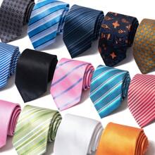 AlanKing 1pc Men's Solid Striped Paisley Necktie Formal And Party Accessories Ideal Choice For Men Gift Men Necktie - Color Mixing - View 11