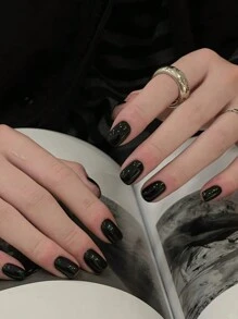 1pc 15ml Pure Black Gel Nail Polish Starter Pure Soak Off No Wipe Nail Gel Polish Suitable For All Seasons - Black - View 3