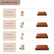 1pc Pet Dog Leather Mattress Pad, Polycotton Filled, No Assembly Required, Suitable For Various Dog Breeds, Durable & Easy To Clean, Fit For Cats And Dogs, Suitable For All Seasons