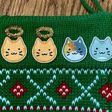 9pcs Cute Cat Embroidered Sew On Iron On Patch For Girls, Funny Kitten Patch For Shirts Jeans Hats Backpack