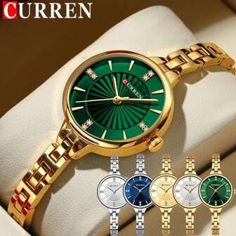Curren CURREN Fashion Women Watch Top Brand Luxury Lady Girl Classic Wristwatch Stainless Steel Bracelet Strap Simple Original Waterproof Elegant Female Clock Gift 9097L