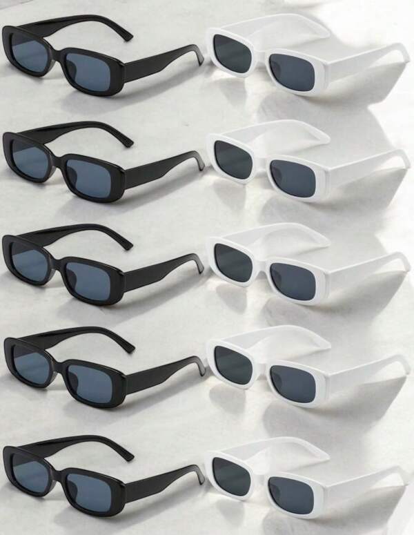 set 10 piezas gafas desol basica unisex 5pc negra y 5pc blanca