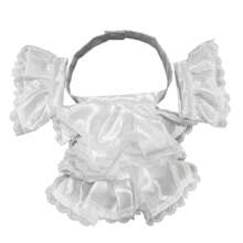 Set de jabot și manșete din satin cu volane, detașabil pentru adulți
