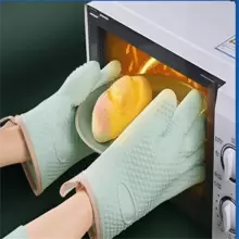 1 par de guantes de horno de silicona premium - doble capa, agarre antideslizante, bucle colgante, guantes aislados para microondas, cocina, hornear, parrilla y talla grande - suministros y accesorios esenciales de cocina - Multicolor - Ver 12