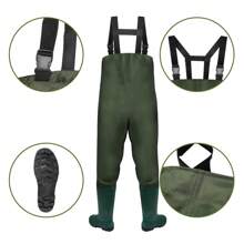 Randaco Wathose 70 Denier Nylon, PVC Angelhose, wasserdichte Fischteichhose mit Gummistiefeln, Bund, Taschen, und EIN kostenloser Haken, geeignet