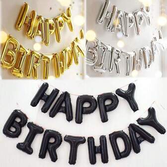 15pcs/Pack Letter Balloon Set, Happy Birthday Decor, Party Supplies, Photo Prop Balloon, Party Balloon, Birthday Balloon, Birthday Decor, Romantic Room Decor, Party Decorations