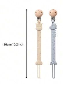 1pc Silicone Pacifier Clips For Baby, One-Piece Dinosaur Pacifier Chain, Babies Teething Chain Toy For Kid Baby Accessories Baby Shower Gift