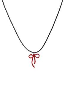 1 pieza Collar colgante decorado con lazo de moda, adecuado para uso diario de las mujeres