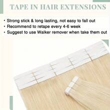 16-26inch Tape In Hair Extensions Human Hair Straight 613# Invisible PU Skin Weft Hair Extensions - S613 - View 5