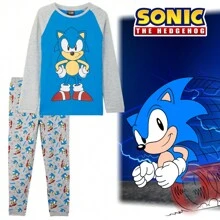 SONIC THE HEDGEHOG Shadow Long Sleeve Pyjama Set Cosy Nightwear Soft PJs Loungewear Sleepwear Gaming - Multicolor - View 2