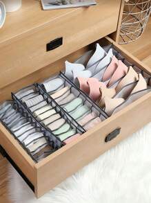 极简主义网状储物盒，带网格的轻质多功能衣柜容器，极简主义聚酰胺可折叠袜子内衣收纳隔板，适用于家庭内衣收纳盒，透明网状衣服收纳盒，多格可折叠抽屉收纳盒，壁橱收纳和储物，内衣隔层收纳盒袜子内衣收纳盒抽屉储物收纳袋整理和储物收纳盒储物容器储物箱服装抽屉收纳盒衣柜储物壁橱隔板卧室壁橱隔板宿舍毛衣裤子牛仔裤 - 彩色 - 查看 5