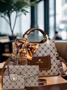 Fashionable Retro Elegant Handbag - Coffee Brown - View 1