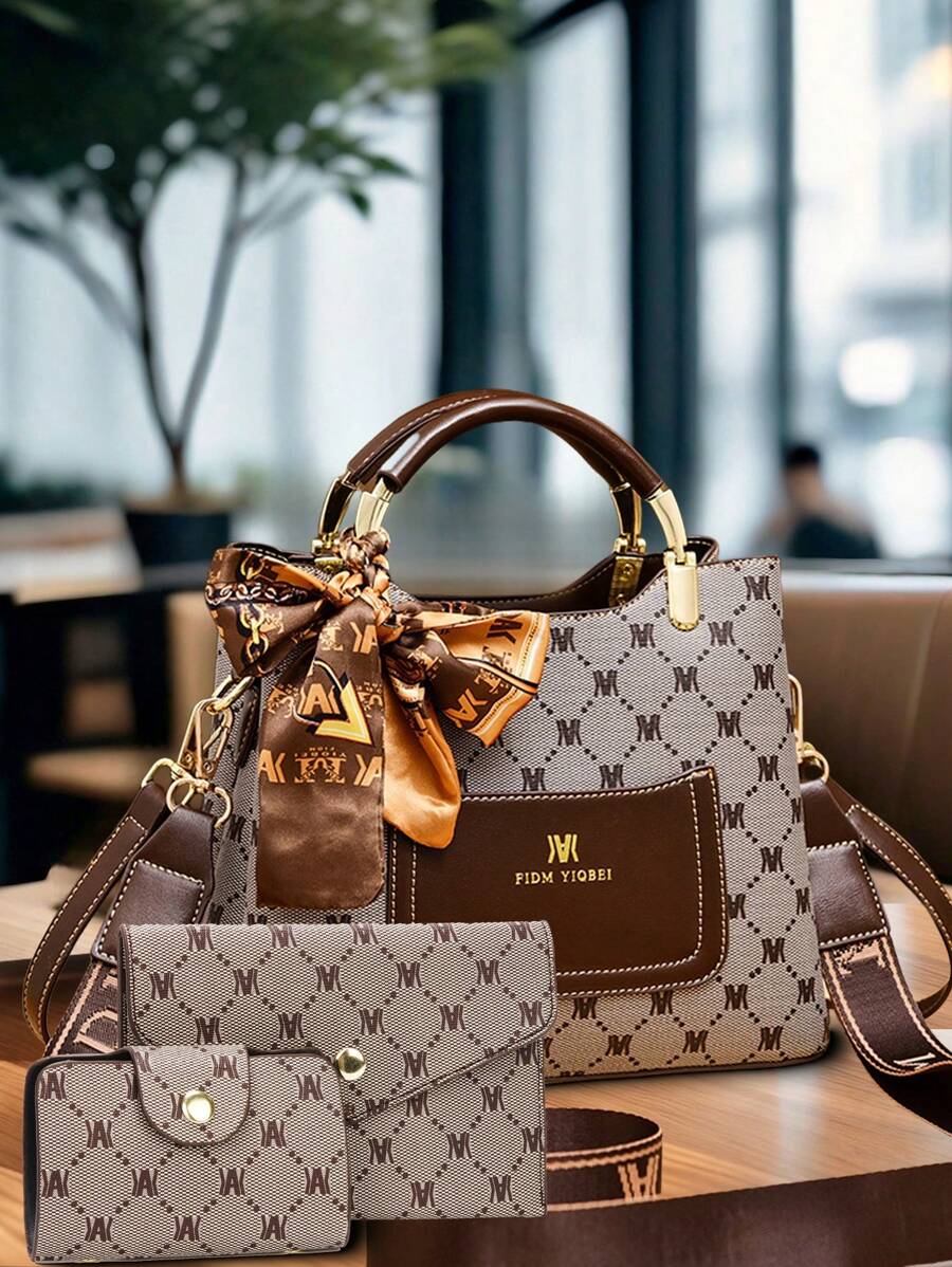 Fashionable Retro Elegant Handbag - Coffee Brown - View 1