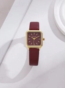 JULYSKY 1 pieza Reloj de mujer Ancora Rojo, Estilo Clásico Simplificado, Dorado Rosa, Cuarzo, Regalo para la Vida Diaria y Vacaciones