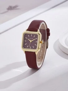 JULYSKY 1 pieza Reloj de mujer Ancora Rojo, Estilo Clásico Simplificado, Dorado Rosa, Cuarzo, Regalo para la Vida Diaria y Vacaciones