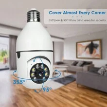 1 pièce Caméra haute définition, téléphone portable sans fil et WiFi utilisés pour la visualisation à distance d'un panorama à 360 degrés, la détection de mouvement et l'alarme, l'audio bidirectionnel et l'éclairage de vision nocturne pour assurer la surveillance complète des animaux de compagnie/familles de nourrices.