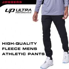 3 Pack Fleece Active Tech Joggers For Men, Mens Sweatpants With Zipper Pockets - Green Camo / Charcoal / Black - View 3