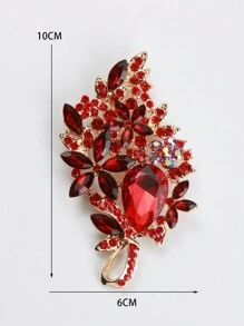 1 Stück Luxus voller Kristall Barock Broschen Anstecker für Damen Mode Strass klassische große Abzeichen Vintage Lady Party Bankett Pin