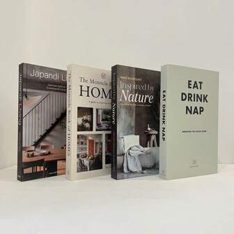 4 件可折叠装饰假书，简约设计，家居装饰道具最佳礼物