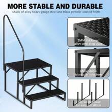 Swimming Pool Ladder Above Ground Pools 3 Step Stool Ladder With Handrails 440 Lb Capacity SPA Steps Heavy Duty Hot Tub Steps For Home Outdoor Stairs Deck - 預設 - 查看 3