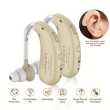 2 Headphones Hearing Aids For Seniors, High Power Consumption Nearly Invisible Rechargeable Digital Hearing Amplifiers With Noise Cancellation For Adult Hearing Loss, Behind-The-Ear Hearing Aid, Control Easily - Một cỡ - Xem 6