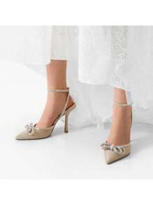 DREAM PAIRS Women's High Heels Destiny Closed Toe Strappy Heels Sexy Rhinestone Ankle Strap Pumps Wedding Bridal Party Dress Shoes - Vàng - Xem 6