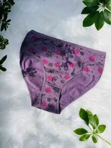 12Pcs Super Comfortable Women Panties High Density Breathable Moisture Wicking Stretchy Intimates Plus Size Cotton Briefs Stylish Prints Assorted Colors Womens Everyday Lingerie Underwear(6 Color Random Delivery) - 彩色 - 查看 6