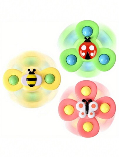 Set de 1/3 piezas de juguetes giratorios con ventosas para niños y niñas, juguetes sensoriales para rellenar calcetines para niños pequeños, juguetes de baño para niños de 3 años, regalos de primer cumpleaños para niñas, juguetes para bebés de 3 meses, juguetes educativos, ruedas giratorias