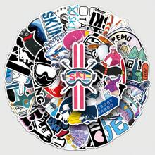 50 PCs Funny Cute Ski Stickers For Laptops, Water Bottles, Diaries, Suitcases, Cars, Wardrobes And Other DIY Decorative Stickers